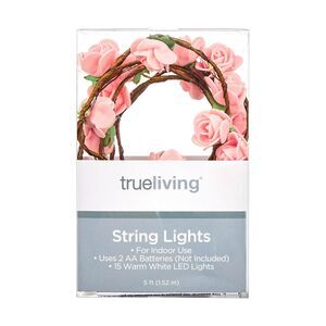 True Living Trueliving String Lights Garland 5 ft Delicate Pink Flowers Party